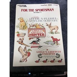 Leisure Arts For The Sportsman Cross‎ Stitch Pattern Leaflet 568 Vintage 1987